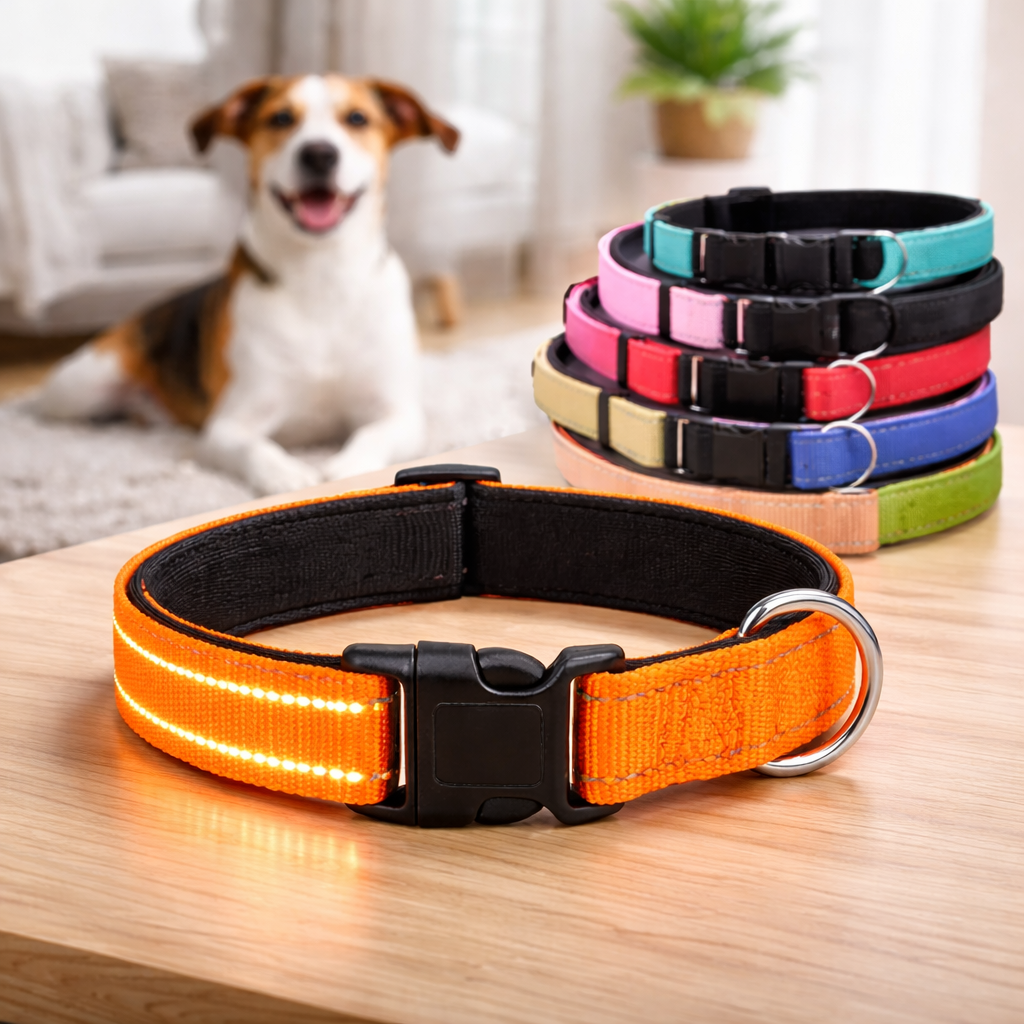 Collare riflettente in nylon – Morbido e regolabile