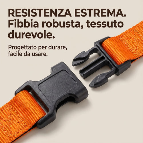 Collare riflettente in nylon – Morbido e regolabile