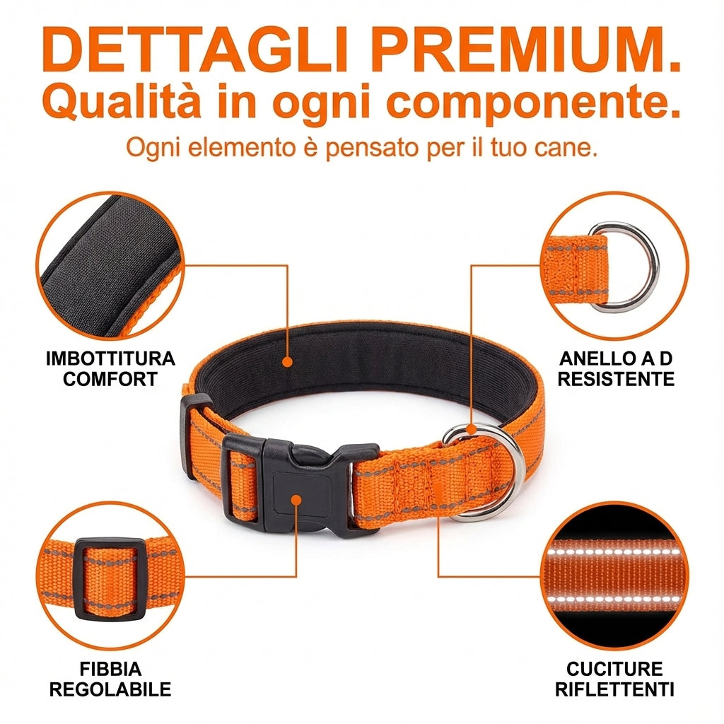 Collare riflettente in nylon – Morbido e regolabile