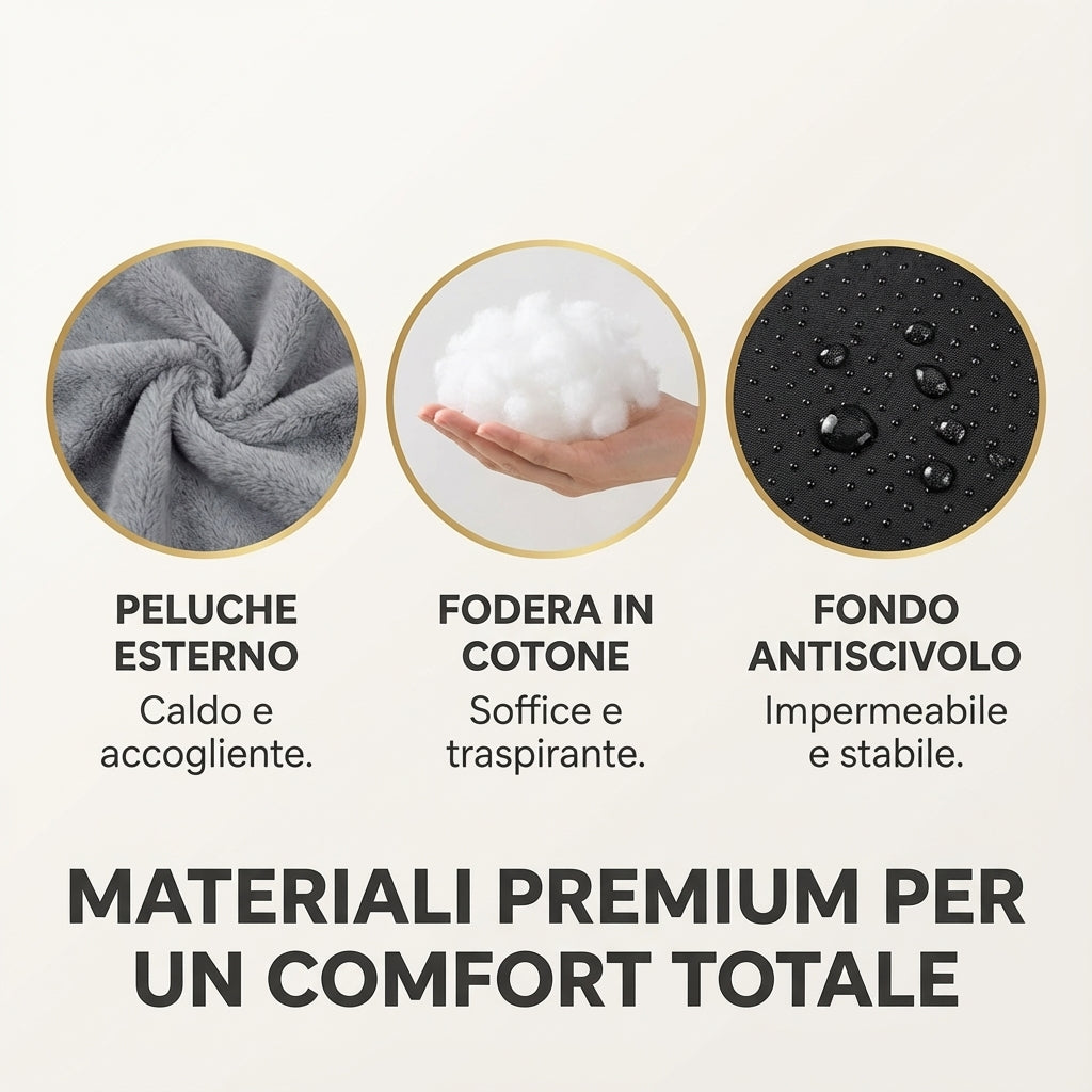 Cuccia rotonda in peluche (40 – 90 cm) – Comfort avvolgente per cani e gatti