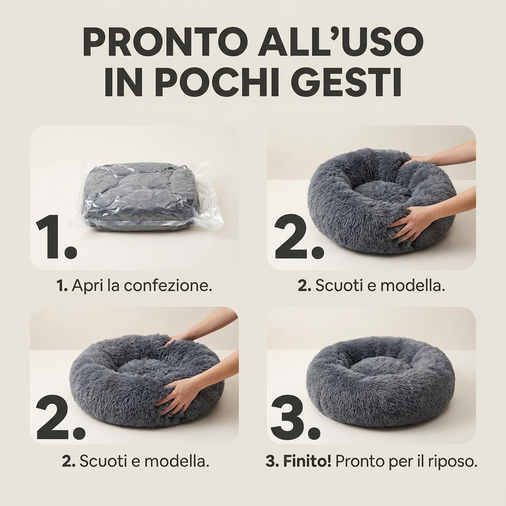 Cuccia rotonda in peluche (40 – 90 cm) – Comfort avvolgente per cani e gatti