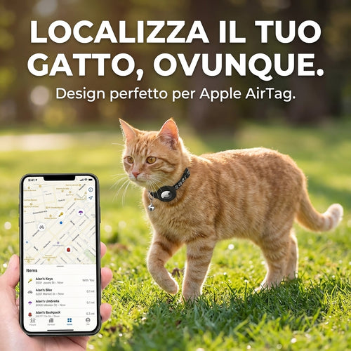 Collare gatto con airtag e campanellino – Riflettente e regolabile