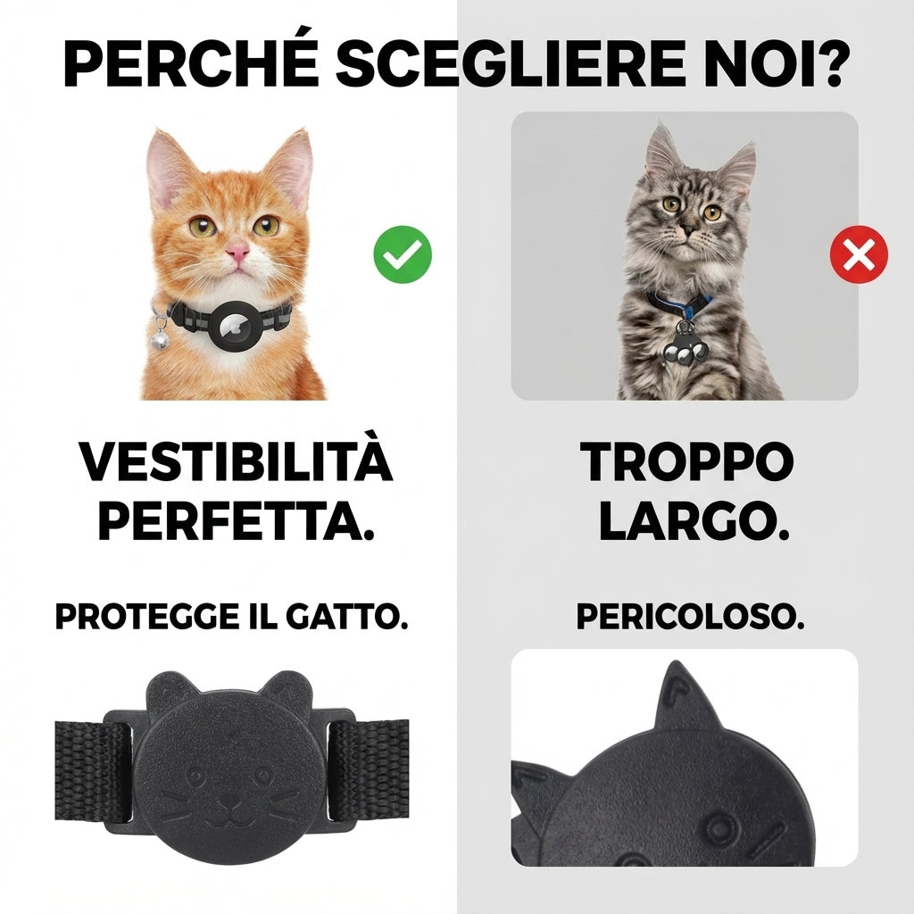 Collare gatto con airtag e campanellino – Riflettente e regolabile