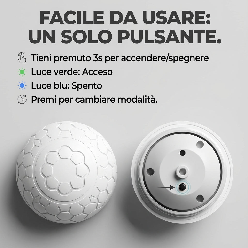 Palla interattiva smart – Movimento automatico e luci RGB