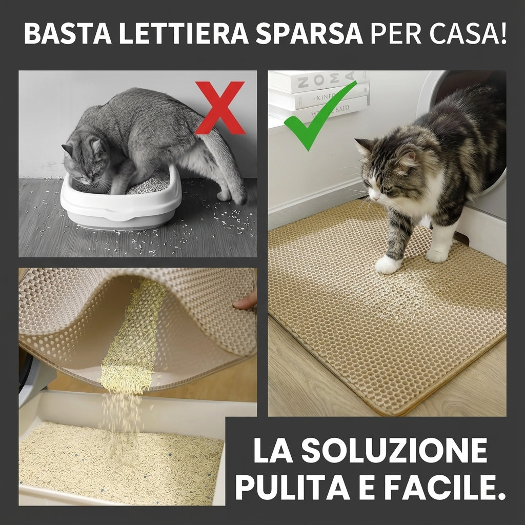 Tappetino lettiera 90×60 cm doppio strato – Impermeabile e antiscivolo