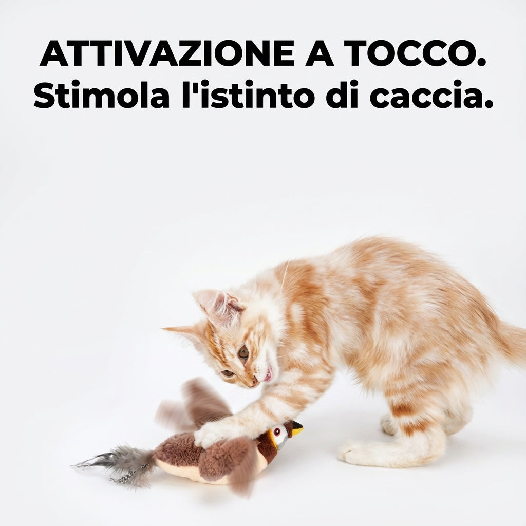 Uccellino interattivo con catnip – Stimolazione realistica