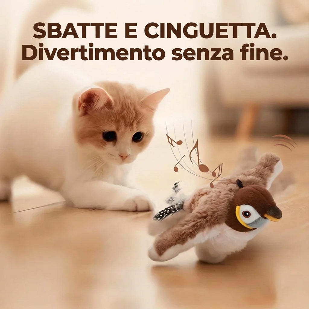 Uccellino interattivo con catnip – Stimolazione realistica