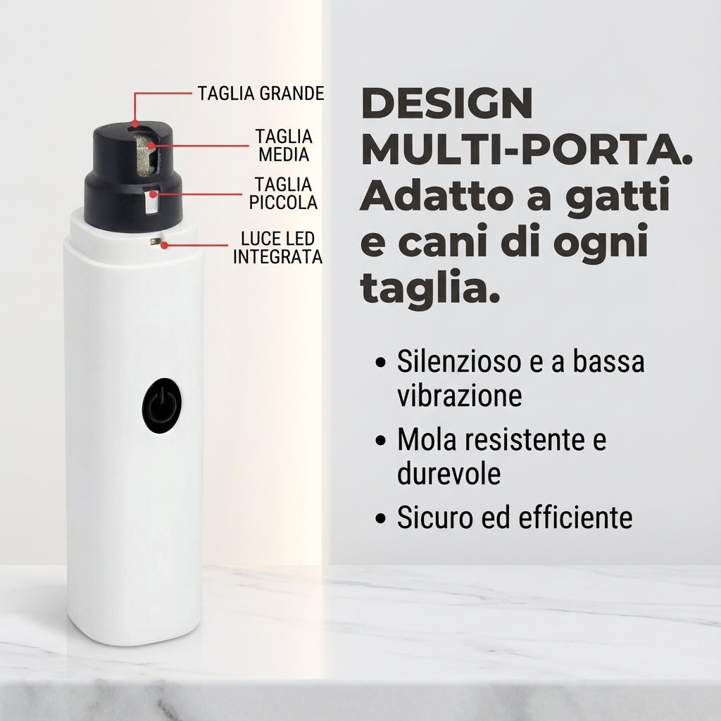 Tagliaunghie elettrico silenzioso – Ricaricabile con luce LED
