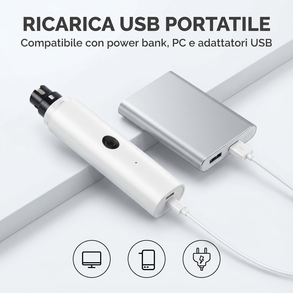 Tagliaunghie elettrico silenzioso – Ricaricabile con luce LED