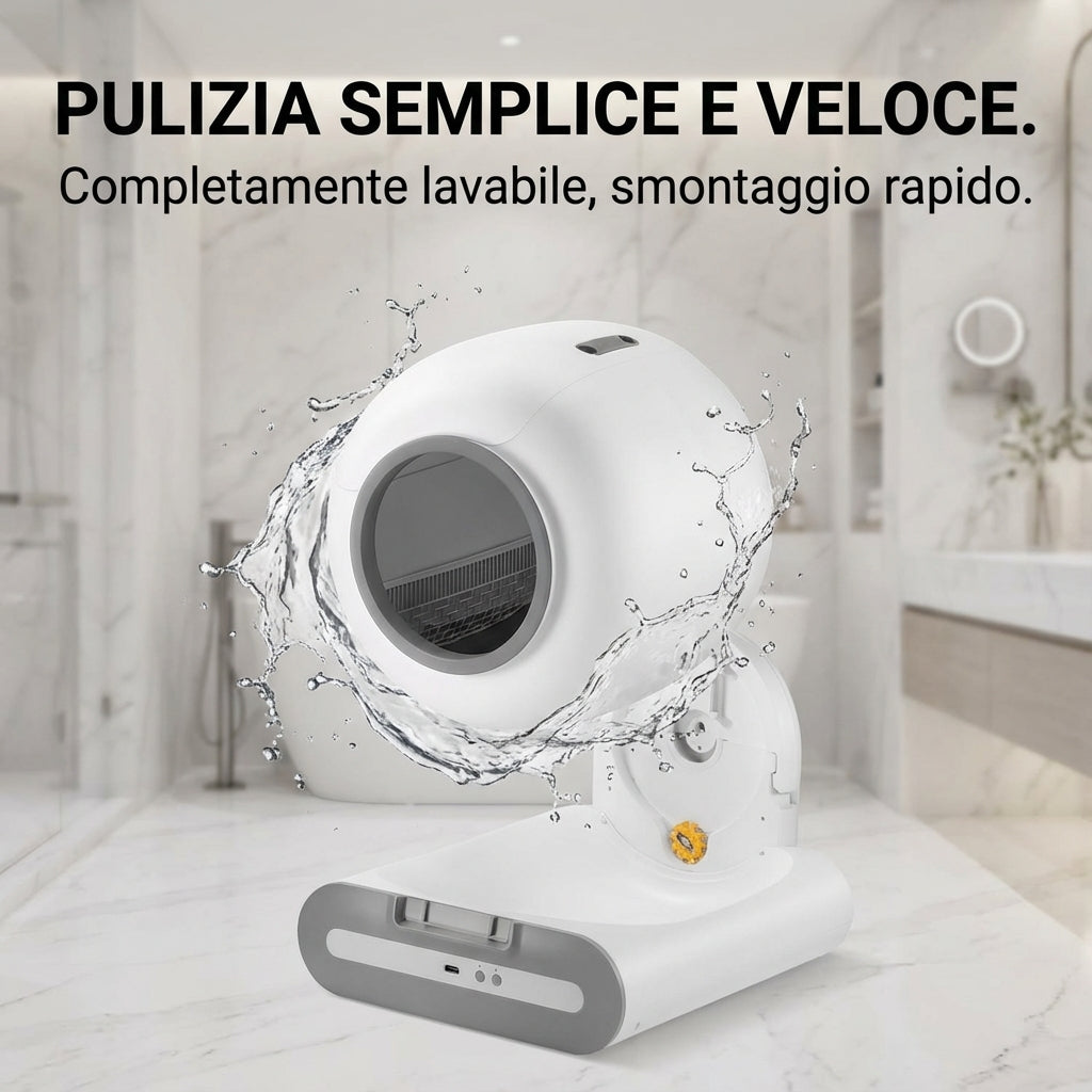 Lettiera autopulente smart con app – Igiene automatica