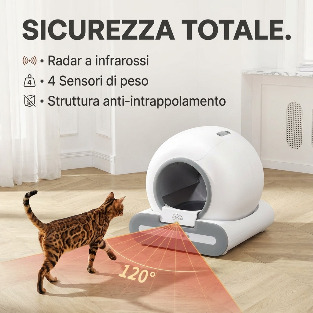 Lettiera autopulente smart con app – Igiene automatica