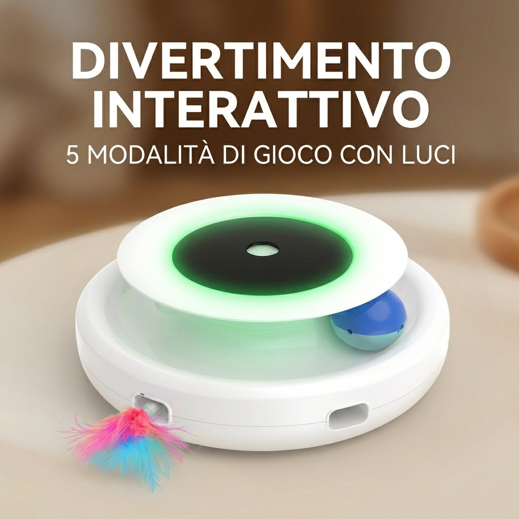Gioco interattivo 2-in-1 con piuma e palla – 5 modalità