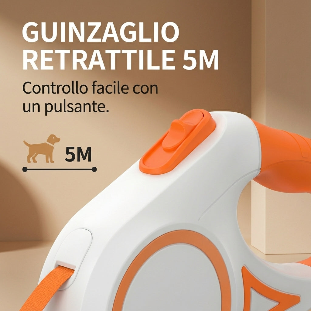 Guinzaglio retrattile 5 m con luce LED – Passeggiate sicure