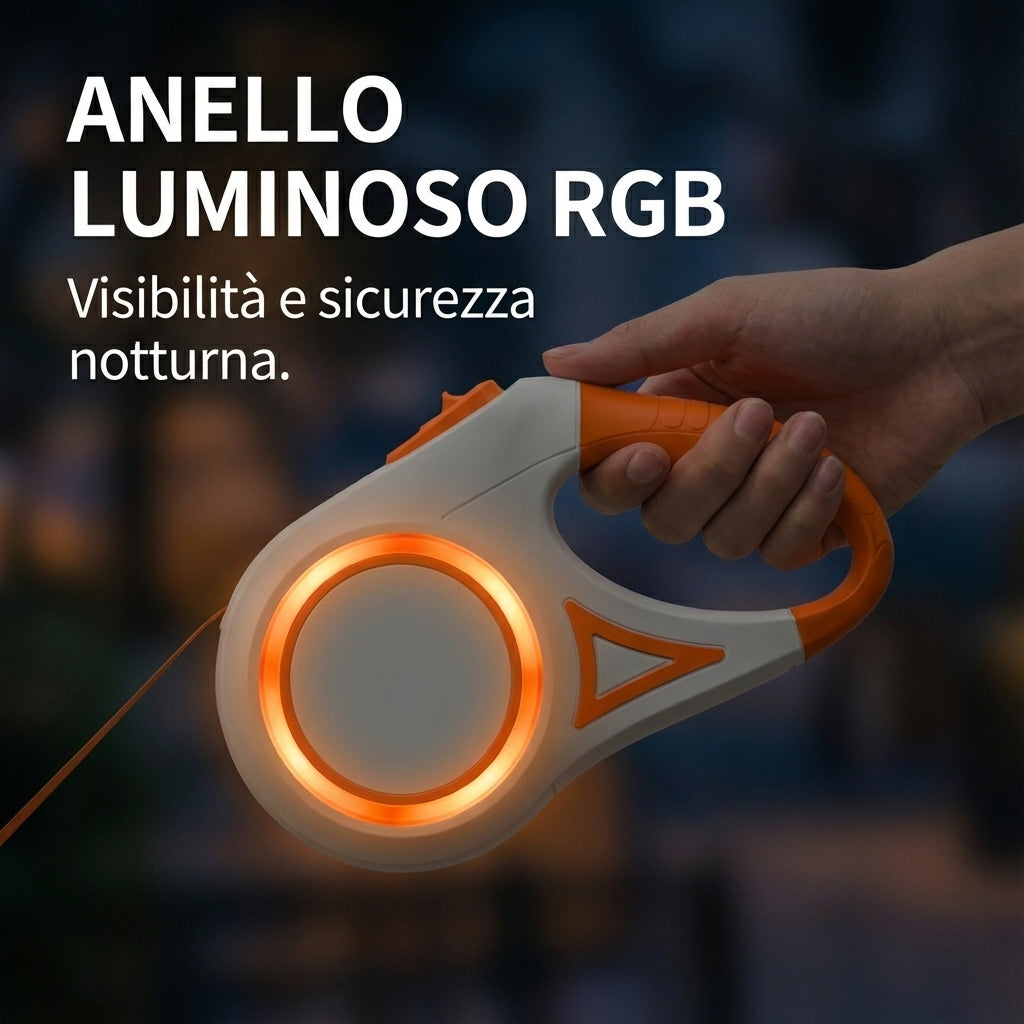 Guinzaglio retrattile 5 m con luce LED – Passeggiate sicure