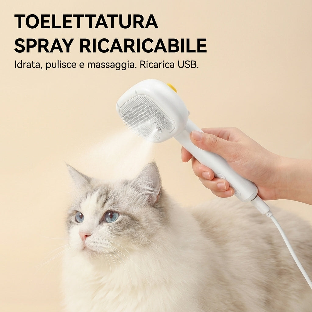 Pettine a nebulizzazione elettrica – Rimozione peli per cani e gatti