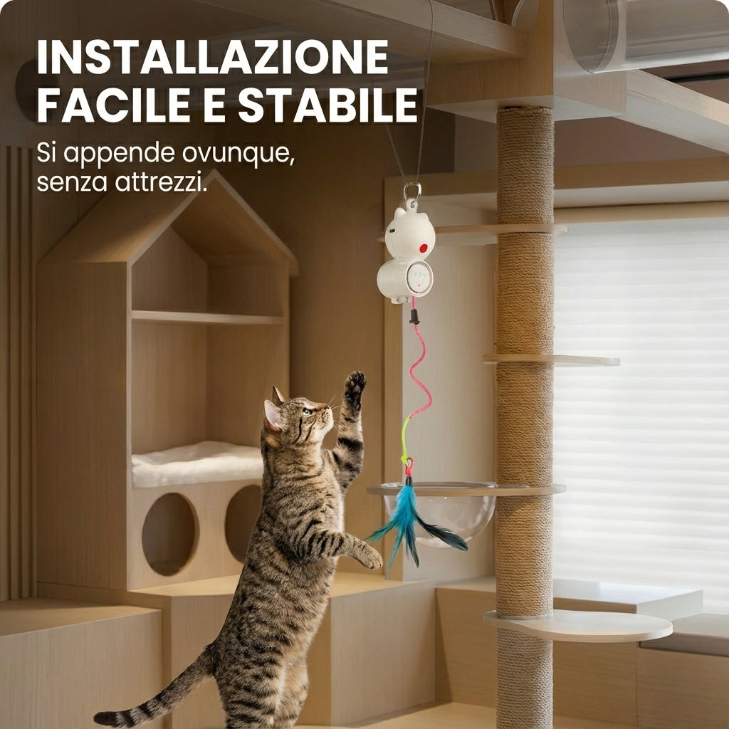 Giocattolo interattivo 2-in-1 laser e piuma – Automatico