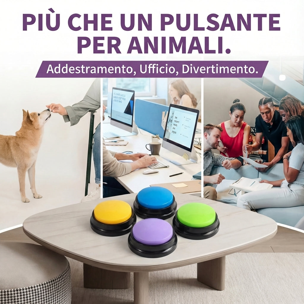 Set 8 pulsanti parlanti per cani – Registrazione e riproduzione