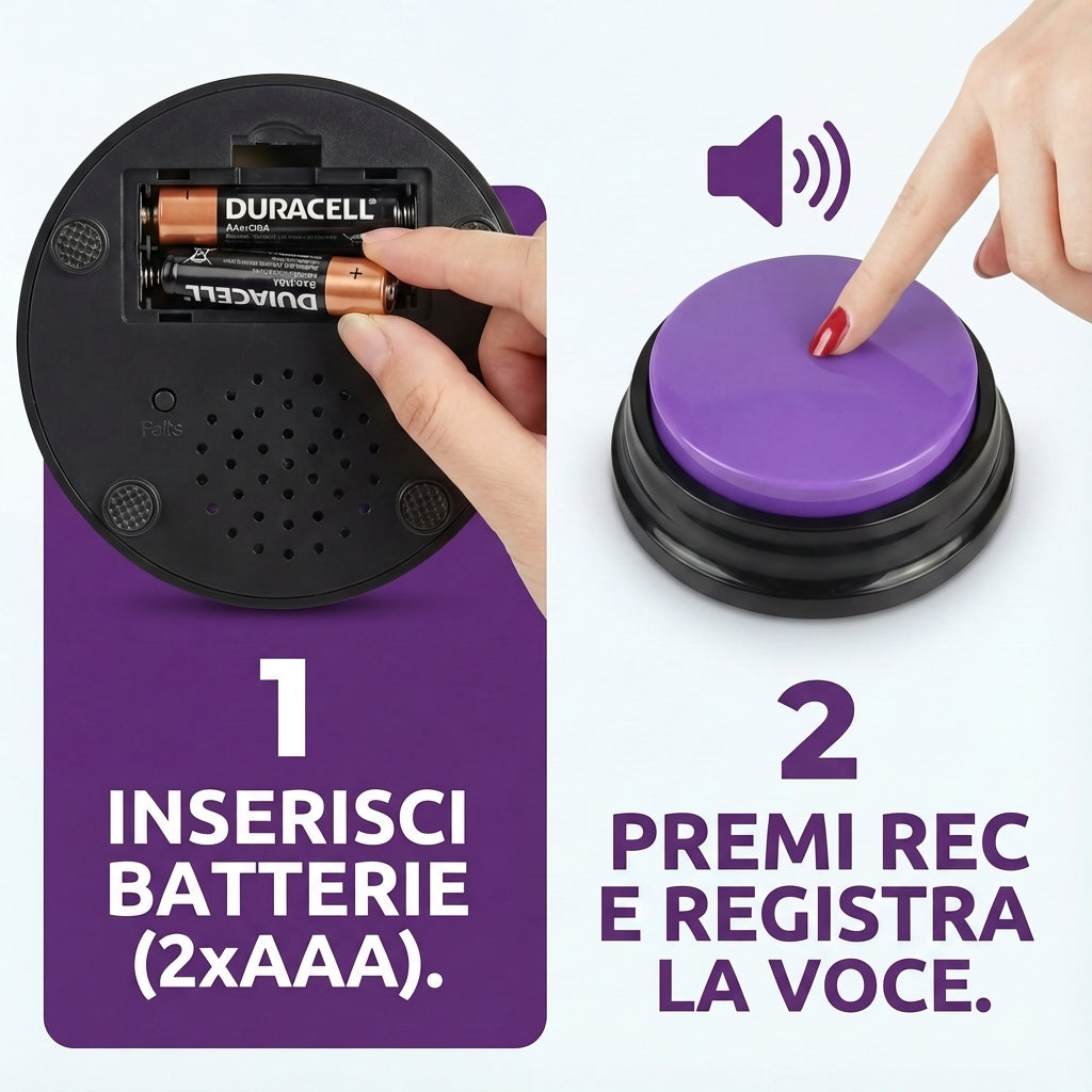 Set 8 pulsanti parlanti per cani – Registrazione e riproduzione