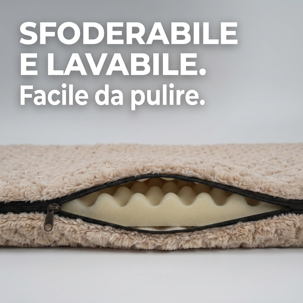 Letto ortopedico in memory foam con rivestimento lavabile – Impermeabile e antiscivolo