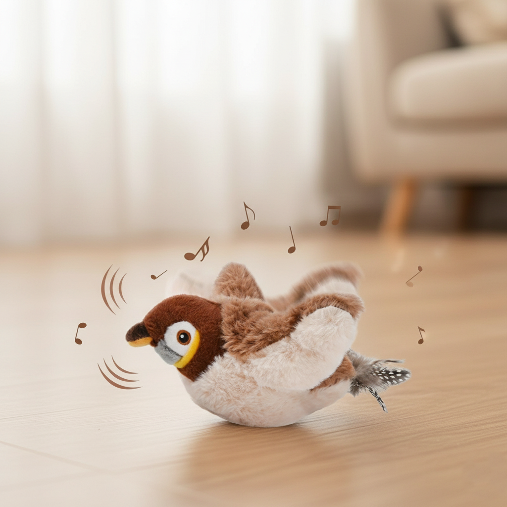Uccellino interattivo con catnip – Stimolazione realistica