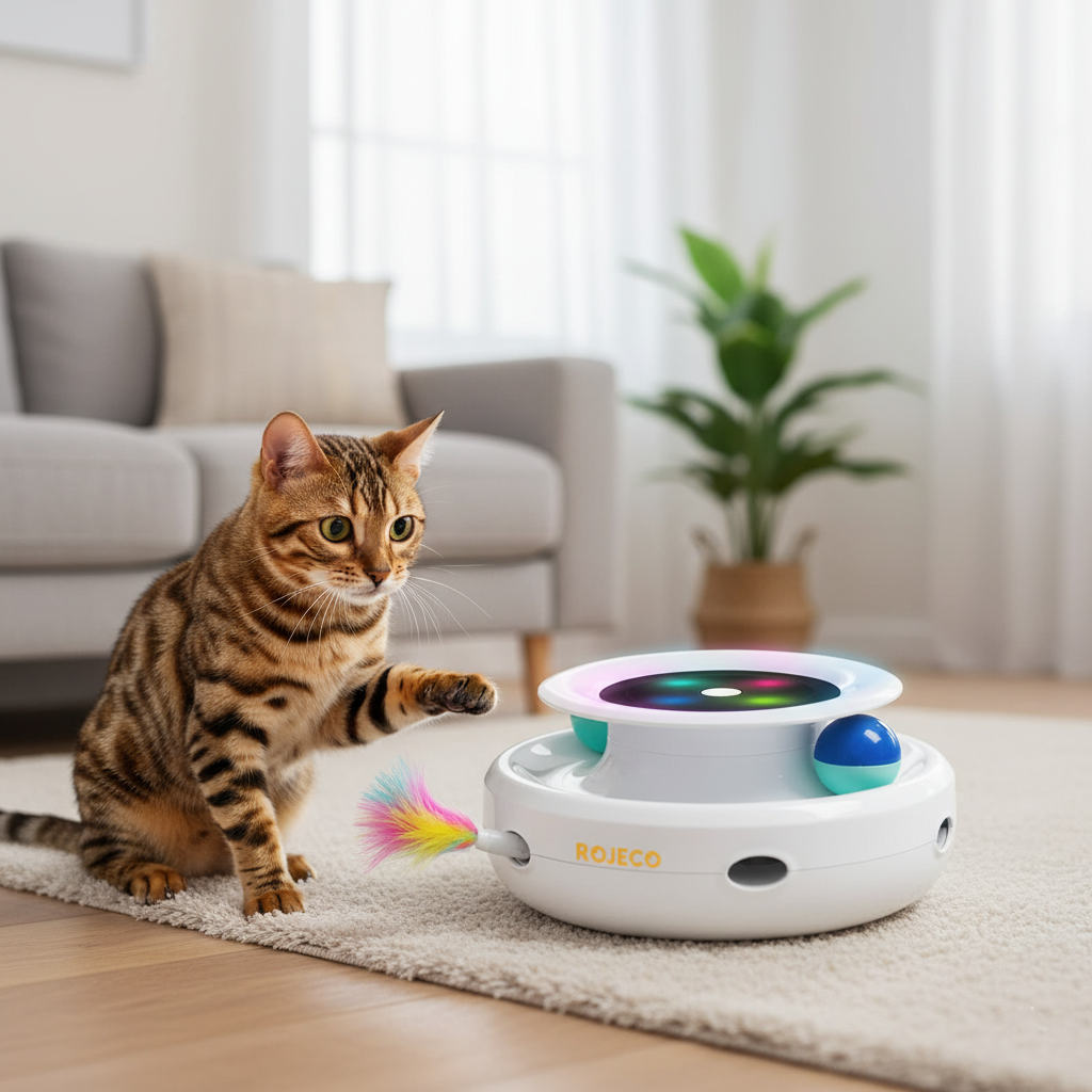 Gioco interattivo 2-in-1 con piuma e palla – 5 modalità