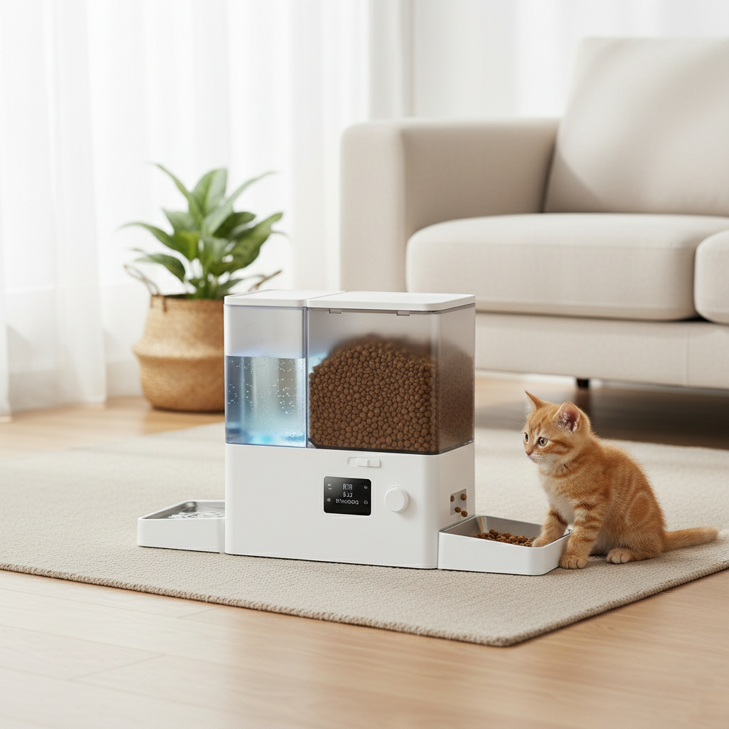 Stazione pasti 2-in-1: fontanella 8, 5 L + dispenser kibble