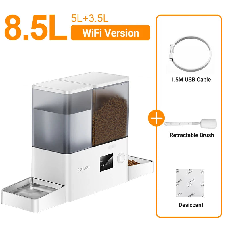Stazione pasti 2-in-1: fontanella 8, 5 L + dispenser kibble