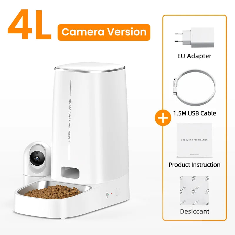 Dispenser automatico 4 L con videocamera 360° – Monitoraggio e alimentazione