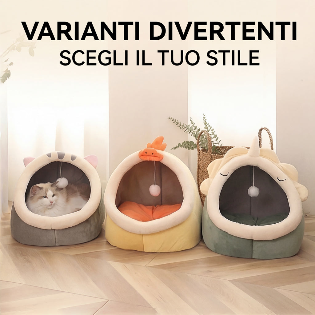 Cuccia caverna pieghevole – Morbida e lavabile