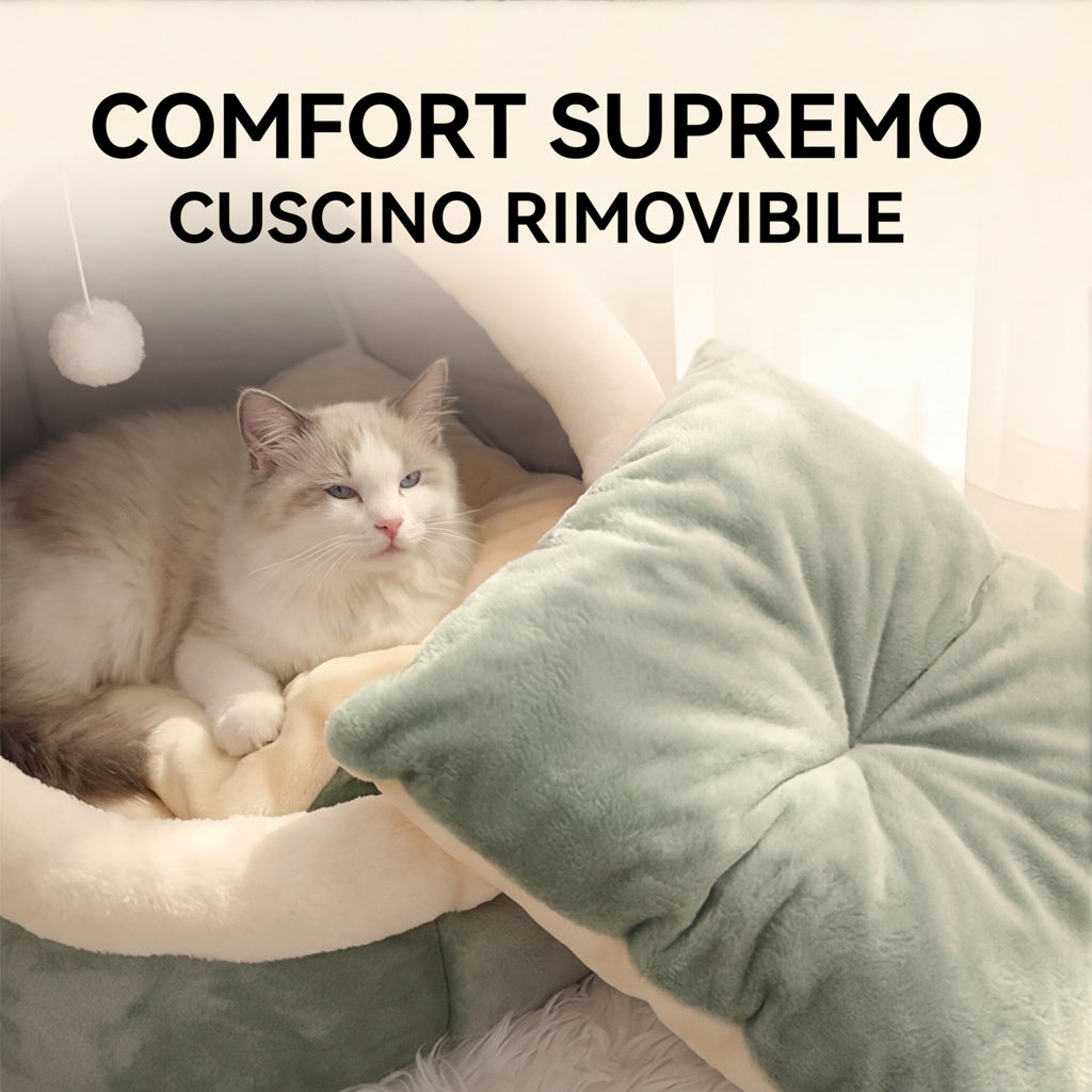 Cuccia caverna pieghevole – Morbida e lavabile