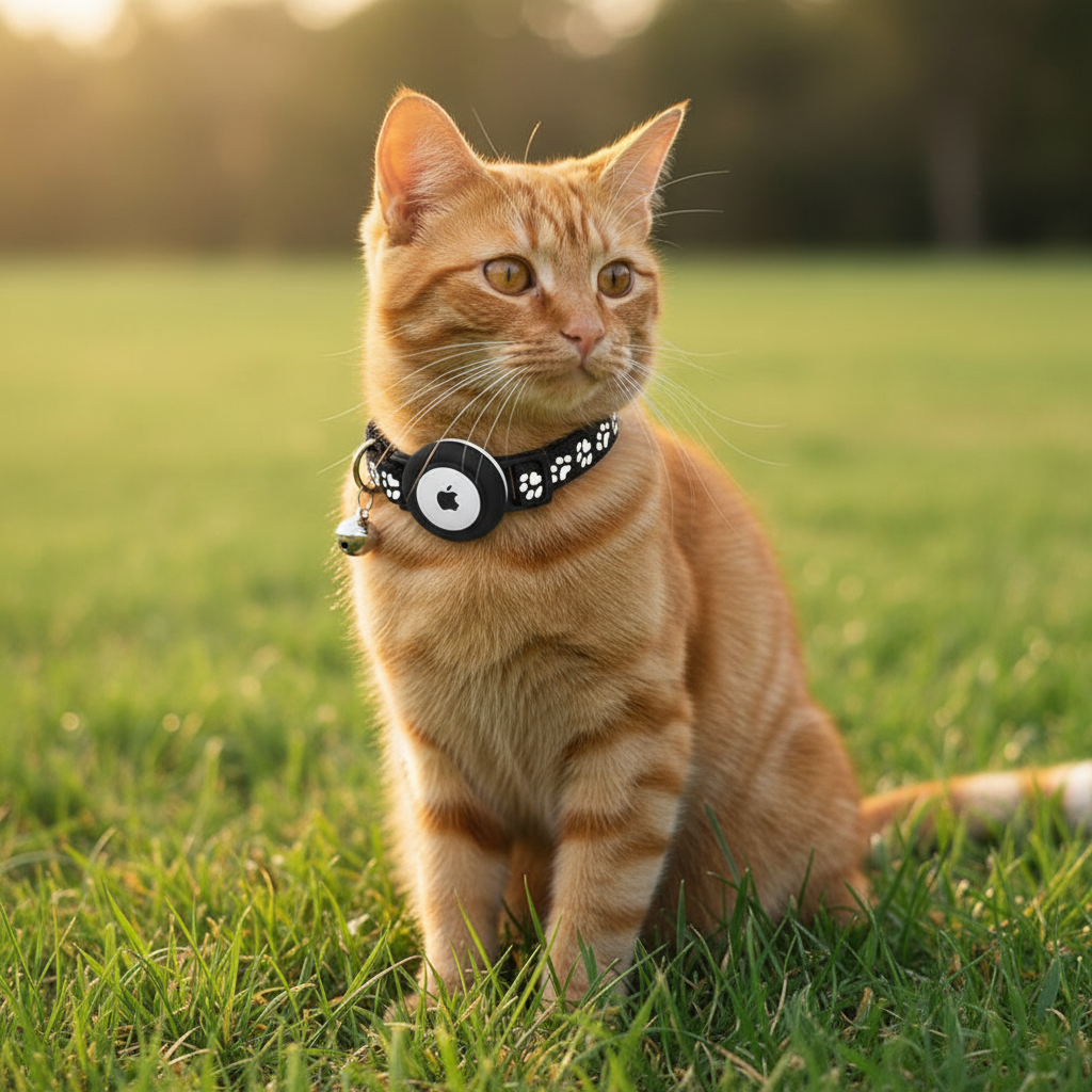 Collare gatto con airtag e campanellino – Riflettente e regolabile