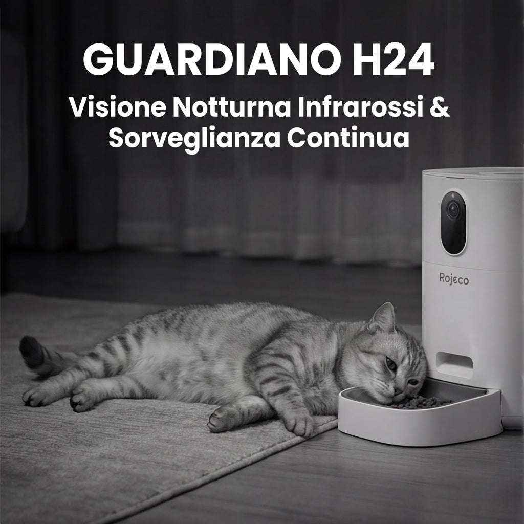 Dispenser automatico 4 L con videocamera 360° – Monitoraggio e alimentazione